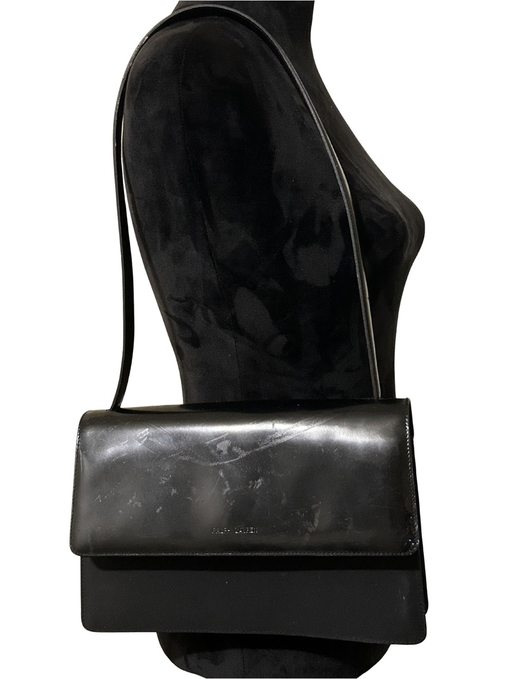 Ralph Lauren Collection Black Genuine Leather Shoulder Bag